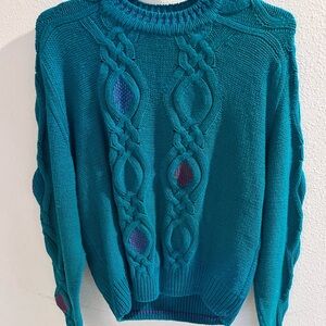 Colours By Alexander Julian Aqua Cable Knit Chunky Oversized Sweater

Size M